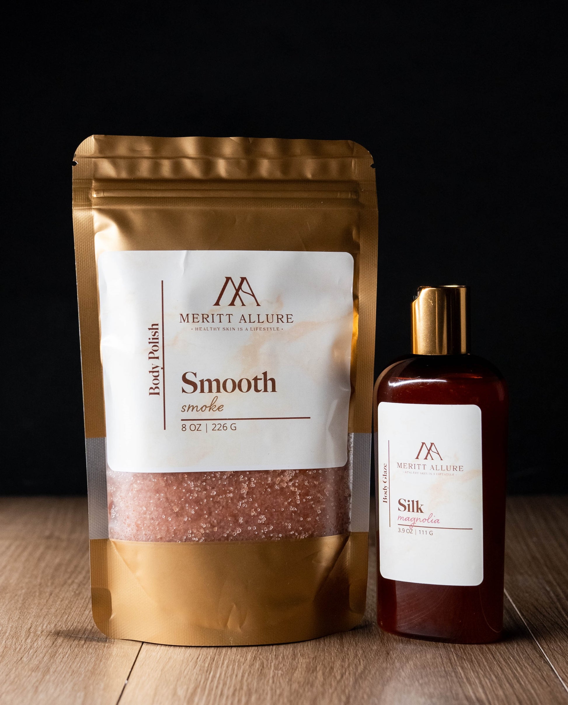 Hydrating Body Oil Set Exfoliate Lock in Moisture Meritt Allure